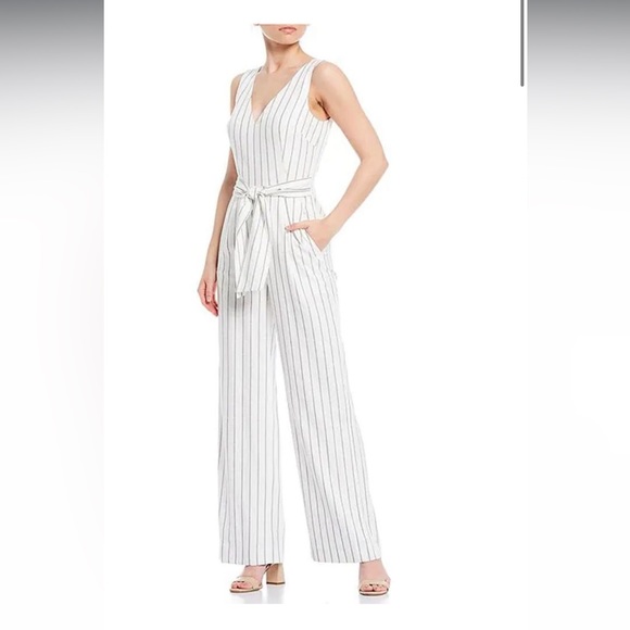 Antonio Melani Tabby V Neck Stripe Jumpsuit - Picture 1 of 9